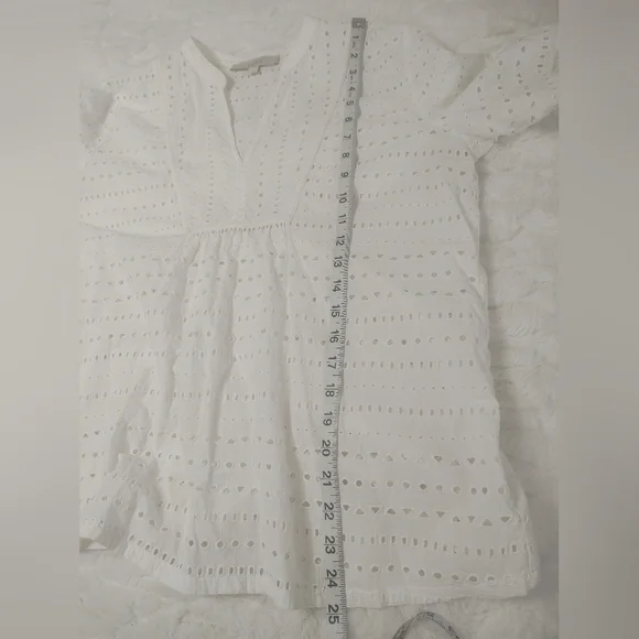 LOFT White Eyelet Blouse - Picture 9 of 10